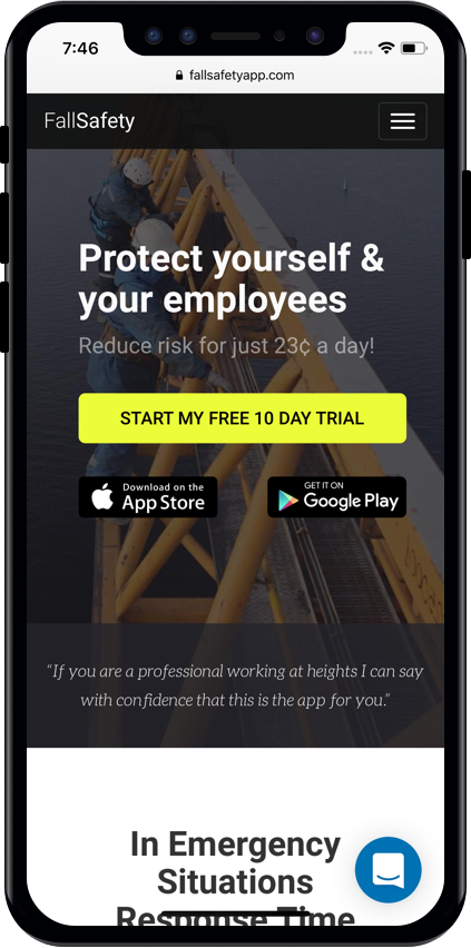 FallSafety Mobile Website