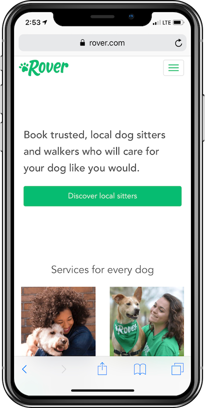 ROver Mobile Website